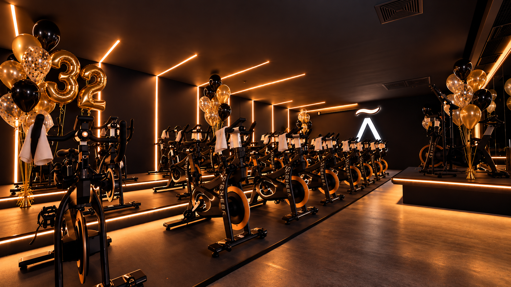 Studio de spinning SPIERA décoré pour un anniversaire privé